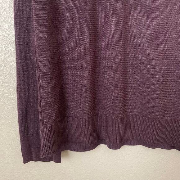 John Varvatos Sweater Mens Large Purple Linen Cotton Knit Pullover Grunge Preppy - Picture 5 of 11